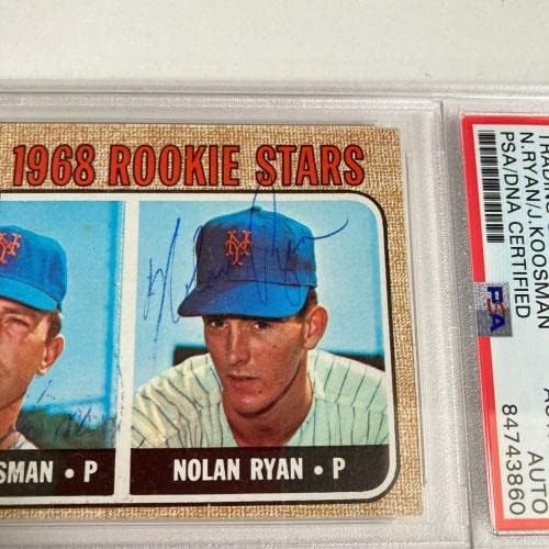 1968 Topps Nolan Ryan & Jerry Koosman חתמו על RC Vintage Signature Signature DNA - DNA - בייסבול קלפים