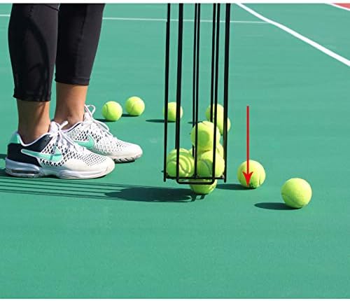 טניס כדור אספן-מחזיק 42 כדורי, נייד טניס סל כדור דלי פיקלבול הופר רטריבר צינור מוביל