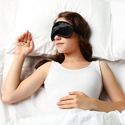 סאטאבי נטורלס אורגני מסכת עין משי רכה משיינה עם שינה עם תקעי אוזניים ותיק יוקרה - קירור עין עין מסכת פנים שינה