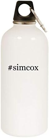 מוצרי מולנדרה simcox - 20oz hashtag בקבוק מים לבנים נירוסטה עם קרבינר, לבן