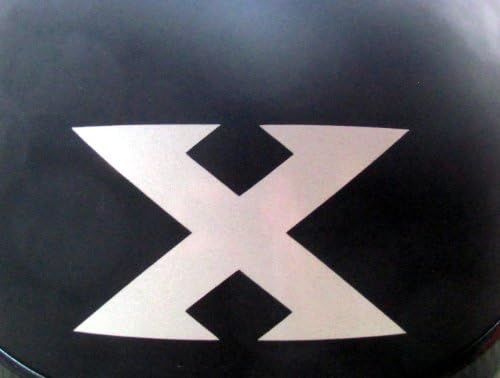 סמל X - VTX רפלקטיבי - 3 1/8 x 1 7/8 Die Cut מדבקות ויניל לקסדות, חלונות, מכוניות, משאיות, ארגזי כלים, מחשבים