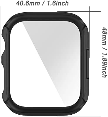 מארז מגן מסך Gobest 2 Pack תואם ל- Apple Watch Series 8 Series 7 45 ממ, מארז מחשב קשה עם כיסוי מגן מזכוכית מחוסמת