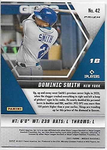 2021 Panini Mosaic Silver Prizm 42 Dominic Smith NM-MT Mets