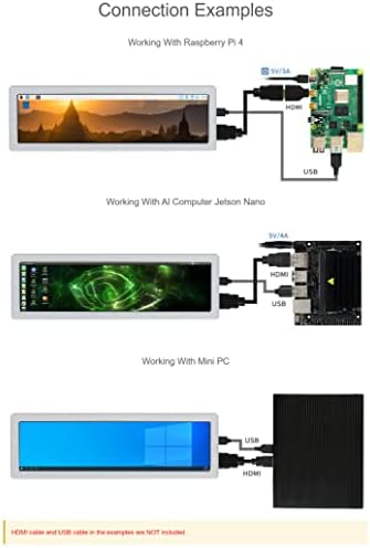 Coolwell 8.8 אינץ 'מוניטור תמיכה ב- Raspberry Pi/Jetson Nano/PC, 480 × 1920, יציאת HDMI, לוח תצוגה של IPS,