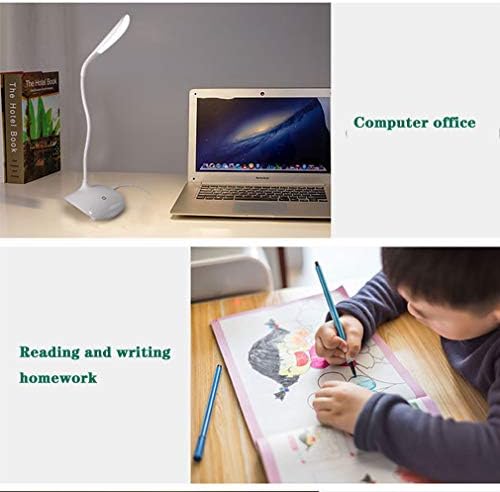 מנורת שולחן LED של Xunmaifdl עם יציאת טעינה מהירה של USB, לוח בקרה דימר מגע מתקפל אור קריאה אור 3 מפלגות שולחן