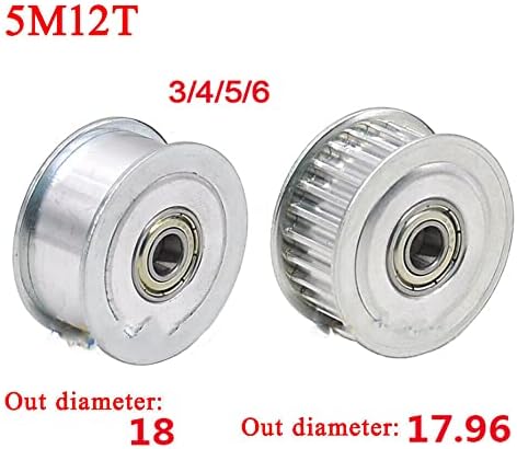 5m 12t גלגלת סינכרונית 12 שיניים 5M מתח מתח גלגל גלגל נשא 3/4/5/6 ממ מדריך מיסב 5M גלגלת סינכרונית HTD5M