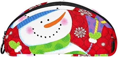 תיקי נסיעות קוסמטיים של Tbouobt, מארז איפור, תיק איפור למוצרי טיפוח, איש שלג מצויר חג מולד שמח