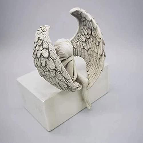 קישוט פסלים מלאכים מכונף פסל גן אנג'ל 3D ישיבה פיות קישוטים לאמנות קישוט