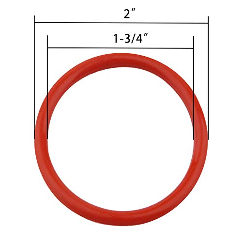 טבעת סיליקון דרנורד, 1-3 / 4 מזהה, 2 עוד, 1/8 רוחב, 70 מד קשיות, אדום