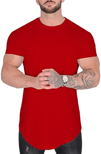 Mens Fashion Muscle Thricle Thruce אימון כושר שרוול קצר כותנה כותנה קל משקל קיט