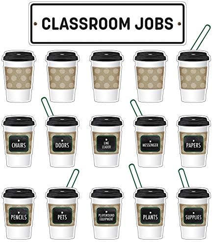סגנון תלמידת בית ספר-בית קפה תעשייתי / הקצאת עבודה בכיתה לוח מודעות מיני, כיתה ד', 52 חתיכות