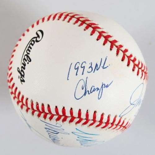 1993 פיליס NL אלופות חתמו בייסבול מריאנו דאנקן, דארן דולטון וכו ' - כדורי בייסבול עם חתימה