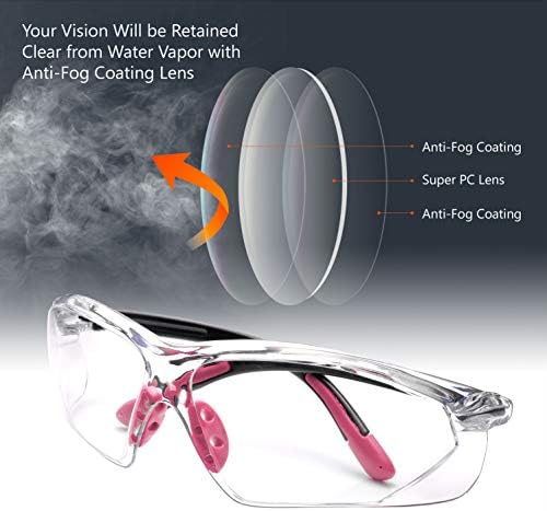 Safeyear Anti Fog משקפי בטיחות לגברים ונשים משקפי מעבדות משקפיים מגנים