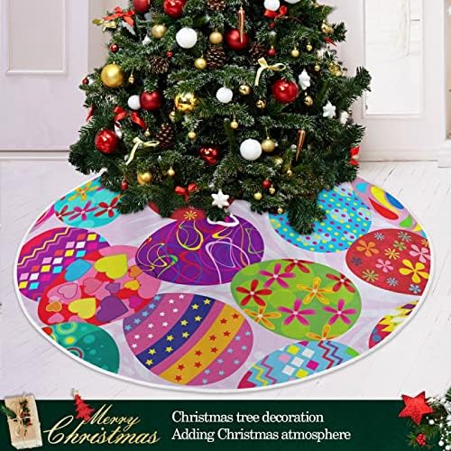 קישוט חצאית עץ חג המולד של Alaza, קישוט חצאית מיני עץ מיני קטן 35.4 אינץ 'עם ביצי פסחא לקישוטים למסיבות בית