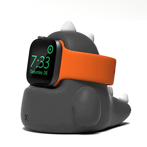 מטען Afooyo Stand Silicone Duck מחזיק לסדרת Apple Watch 8/Ultra/SE2/7/6/SE/5/4/3/2/1, דינוזאור