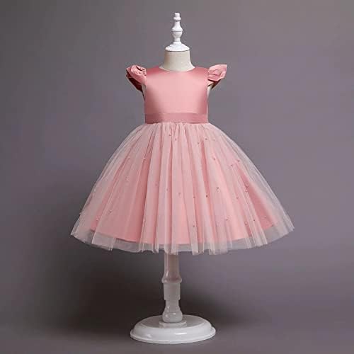 שמלות תינוקת פעוט בנות שמלת ביצועי שמלת מסיבת שמלת קשת רשת חצאית נסיכת פרח שמלה עבור בנות