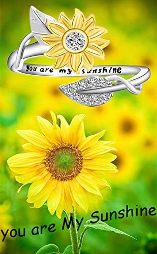 אתה השמש שלי פרח טבעת תליון שרשרת לב 5 סט תכשיטי עגילי לב כסף לנשים בנות
