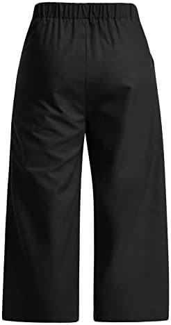 מכנסיים רופפים של אודזלי מכנסי רגל מותניים גבוהים מכנסיים עם כיסים לקיץ האביב
