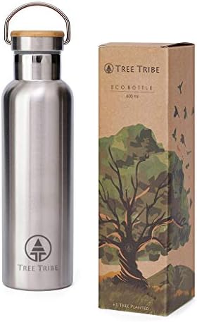 שבט עץ בקבוק מים נירוסטה - מבודד, בלתי ניתן להריסה, ידידותי לסביבה