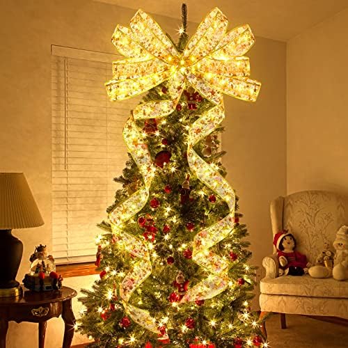 צלל 3 יח '/ 40 רגל אורות סרט חג מולד זהב 120 LED סוללה מופעלת סרט קשתות פיות מיתרי פיות אורות עץ חג