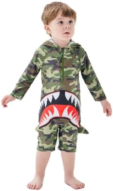 ילדים חתיכה אחת שומר פריחה חולצות בנים בנות בנות 3D עיצוב כריש עיצוב שרוול ארוך בגדי ים שחייה רחצה