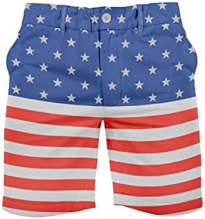 מכנסיים קצרים פטריוטיים של אלבס אלפים מארהב - מכנסיים קצרים של כיסי דגל אמריקאים ל -4 ביולי
