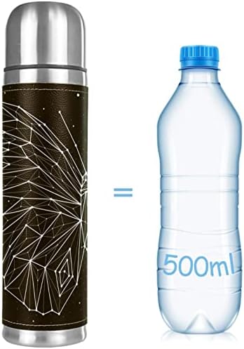 Lilibeely 17 גרם ואקום מבודד נירוסטה בקבוק מים ספורט קפה ספל ספל בקבוק עור אמיתי עטוף BPA בחינם,