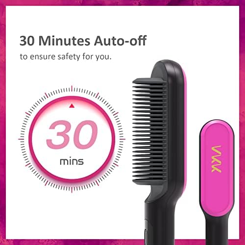 מברשת מחליק שיער, מברשת החלקה קרמית לחימום מהיר של 25 שניות עם תצוגת מסך מסך, 30 דקות כיבוי אוטומטי
