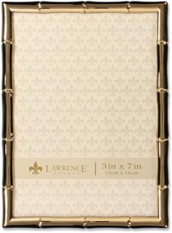 מסגרות לורנס 712557 5x7 מתכת זהב ענף טבעי עיצוב מסגרת תמונה ומסגרת מתכת עיצוב במבוק, 5x7, זהב