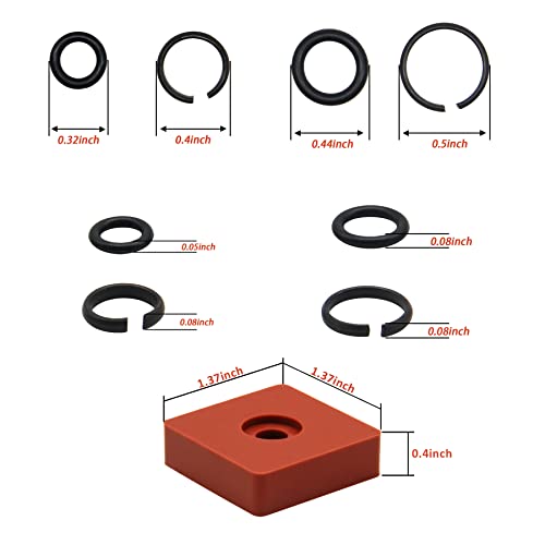 3/8 ו- 1/2 טבעות שומר ברגים עם טבעת O, מתאימים למפתח ברגים חשמליים/פנאומטיים, כולל כלי התקנת טבעת תומך בסדן