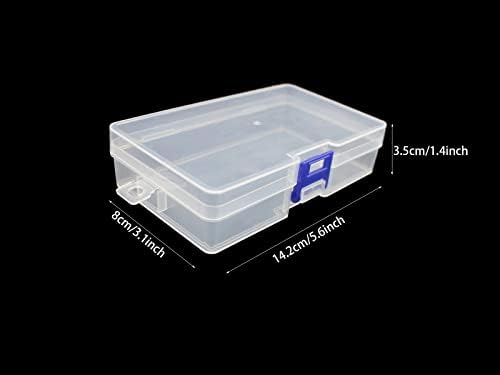 JESEP YONG 3PCS קופסת מיכל מארגן פלסטיק ברור, קופסת אחסון מכולות עם תפס סגירה אטום למלאכות קטנות, יצירת