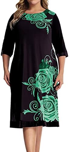 נשים 2023 ליידי סריגה אלגנטית שמלת קייפ תחרה בתוספת הדפסה בגודל חצי שרוול שמלות מקסימיות פלוס גודל