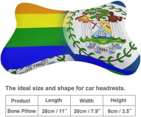 גאווה להטבית בליז דגל מכונית כרית צוואר של 2 כריות משענת ראש אוטומטית בצורת עצם