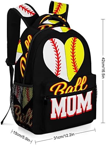 כדור מצחיק אמא סופטבול בייסבול נייד מחשב נייד תיק כתף תיק כתף עם רצועה מתכווננת לנסיעות בית ספר מזדמן