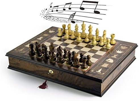 איטלקית בעבודת יד 30 הערה לוח שחמט מוזיקלי בגימור אגוז - אלוהים יברך אמריקה