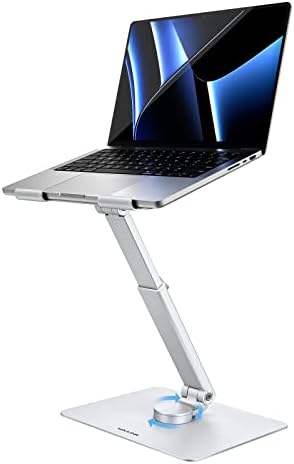 עמדת מחשב נייד מתכווננת Wavlink עם 360 בסיס מסתובב, מחזיק נייד ארגונומי, הניתן להרחבה וקיפול ואחסון קל, מחשב