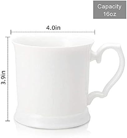 חרסינה משובחת של Pulchritudie סט ספל לבן 16 גרם חלב מי תה קפה, סט של ארבע