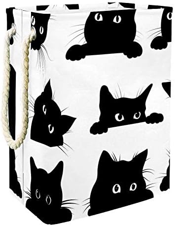 חתולים שחורים מביטים אל מחוץ לפינה 300 ד אוקספורד עמיד למים סל כביסה סל כביסה גדול עבור שמיכות בגדים
