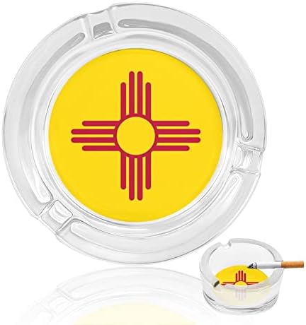 דגל של מאפרות זכוכית סיגריות בניו מקסיקו מגש עישון עגול מגש אפר למלון שולחן מלון קישוט עליון