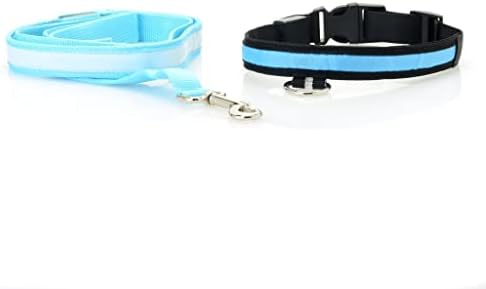 רצועת חיית מחמד בטיחותית LED וצווארון כלבים כחול XS