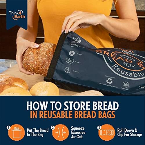 תחשוב4כדור הארץ-לחם תיק - לשימוש חוזר מקפיא לחם תיק עבור תוצרת בית לחם יצרנית הענקת מתנות-לחם מיכל עבור שאור