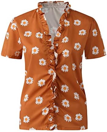חולצות לנשים טרנדי מזדמן רופף בכושר קצר שרוול עניבה לצבוע חולצות קלאסי כיכר צוואר קל משקל קיץ