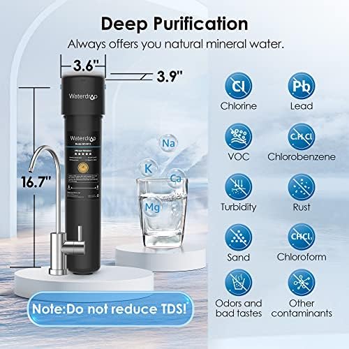 DROP DROP 15UB מתחת לכיור מערכת מסנן מים ומים מים 15UBW-UF 0.01 מיקרומטר סינון אולטרה מתחת למערכת
