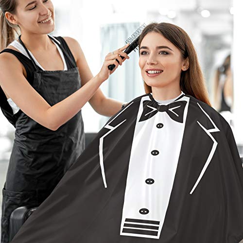 טוקסידו Visesunny עם עניבת פרפר שחורה קייפ כף שיער אנטי-סטטי כף חיתוך עם סגירת הצמד סלון מקצועי