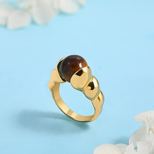 זבורו בציר זהב קרואסון שמנמן טבעת מתכוונן עגול לבן פרל חרוזים ירוק אבן טבעות לנשים קסם תכשיטי חתונה-59755