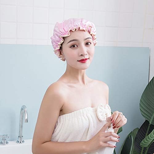 נשים סאטן שיער כיסוי רחצה כובעים כפופים משי מכסה משי אטום למקלחת חוזרים למקלחת חדר אמבטיה מגבות דקורטיביות