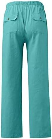 מכנסי איכרים GDDXLM לגברים חוף קיץ כותנה פשתן מכנסי טרנינג מכנסי יוגה מכנסיים מותניים אלסטיים