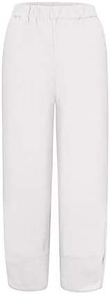 מכנסי דסודן קפרי לנשים כותנה מזדמנים פשתן מכנסיים קצוצים ברגליים קצוץ של טרקלין הדפס קיץ פלאצו פלאצו עם
