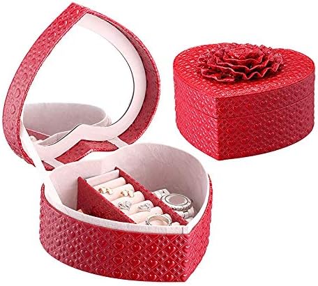 תכשיטי & מגבר; קוסמטי אחסון קופסות אהבה לב בצורת תיבת אדום תכשיטי נשים מתנת שרשרת עגילים מחזיק תכשיטי