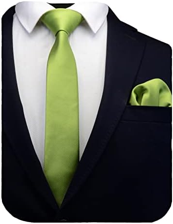 גוסלסון 2.4 רזה עניבה וממחטה סט לגברים מוצק סקיני עניבת סיכת סט